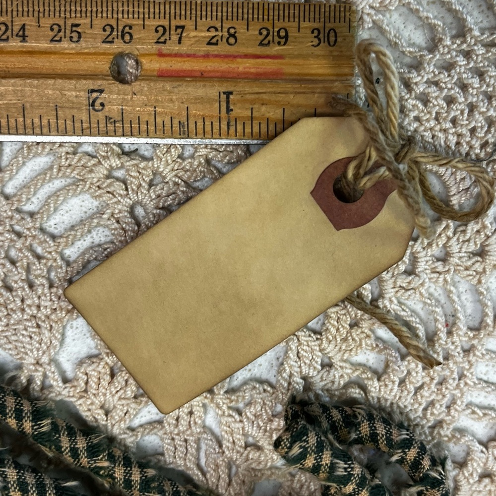 12 Primitive 6" green homespun handmade Fabric Candy Canes Ornaments farmhous… - Picture 8 of 11
